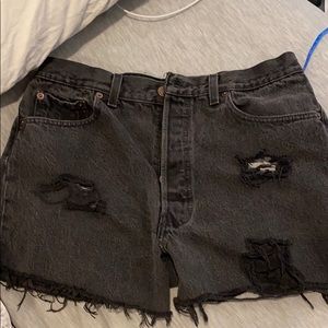 Vintage hand distressed Levi 501 Jean shorts